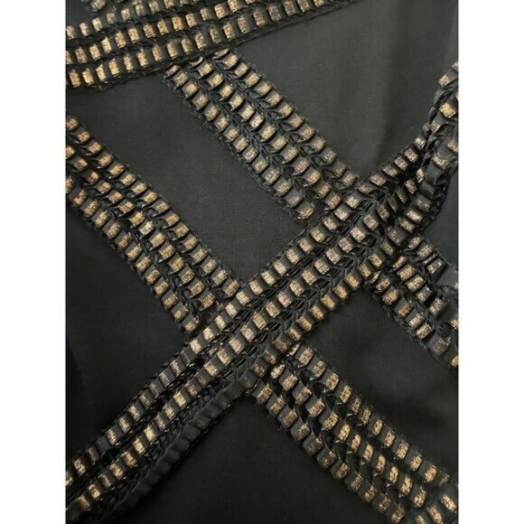 Tadashi Shoji Foil Print Banded Dress Large Fits 10 - Picture 5 of 6